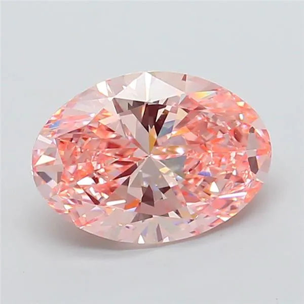 3.50ct Oval Lab Grown Diamond (Colour Fancy Vivid Pink, Clarity VS1, IGI Certified)