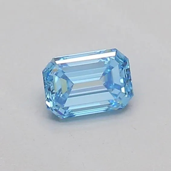 0.18ct Emerald Lab Grown Diamond (Colour Fancy Vivid Blue, Clarity VVS2, IGI Certified)