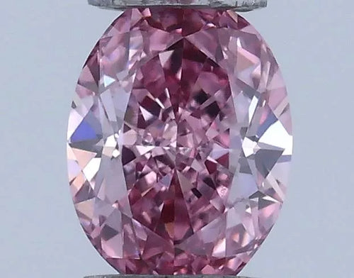 0.18ct Oval Natural Diamond (Colour Fancy Vivid Purplish Pink, Clarity VVS1, GIA Certified)