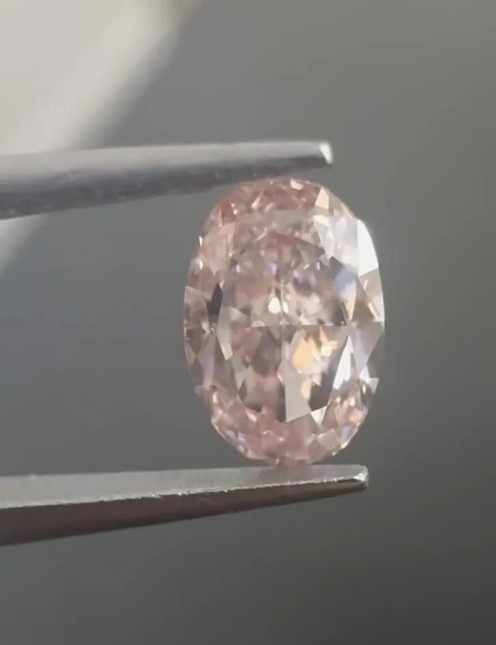 0.34ct Oval Natural Diamond (Colour Fancy Brownish Pink, Clarity VVS1, GIA Certified)