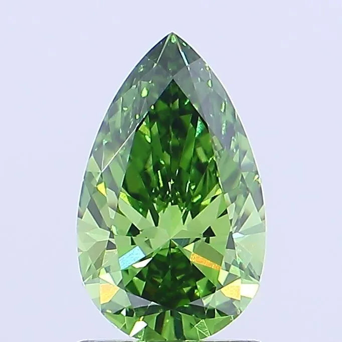 1.14ct Pear Lab Grown Diamond (Colour Fancy Vivid Green, Clarity VVS1, IGI Certified)