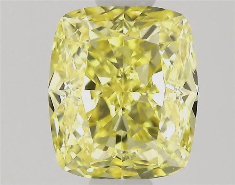 0.34ct Cushion modified Natural Diamond (Colour Fancy Intense Yellow, Clarity VVS1, Cut EX, GIA Certified)