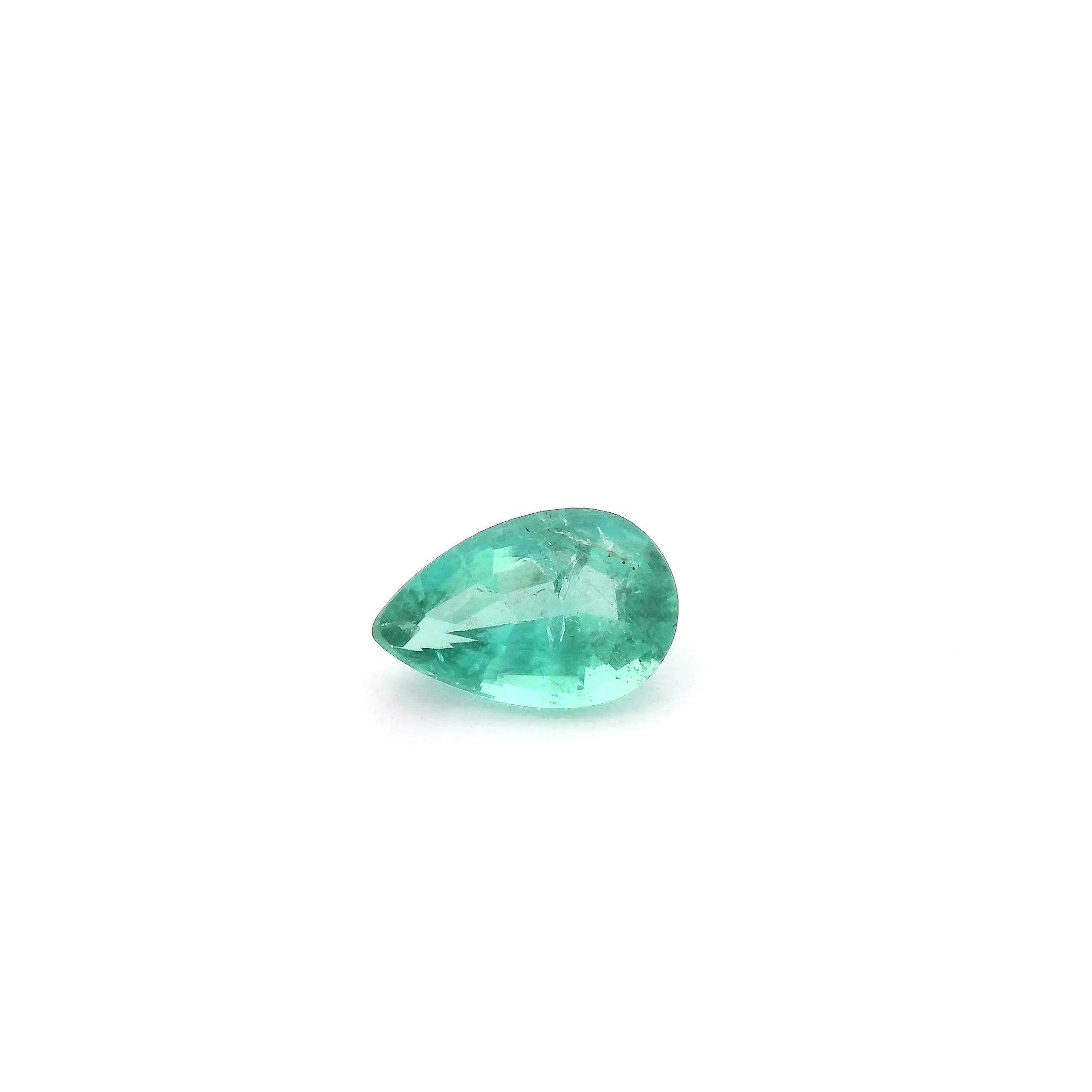 0.59ct Pear Natural Emerald (Colour Green, Clarity Slightly Included, Cut Faceted)