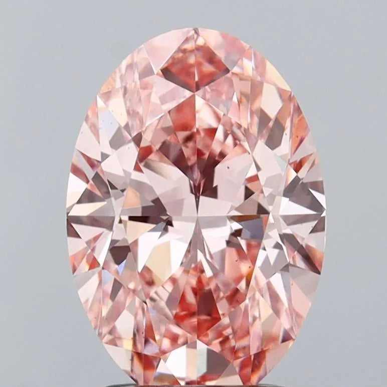 2.08ct Oval Lab Grown Diamond (Colour Fancy Vivid Pink, Clarity VS2, IGI Certified)
