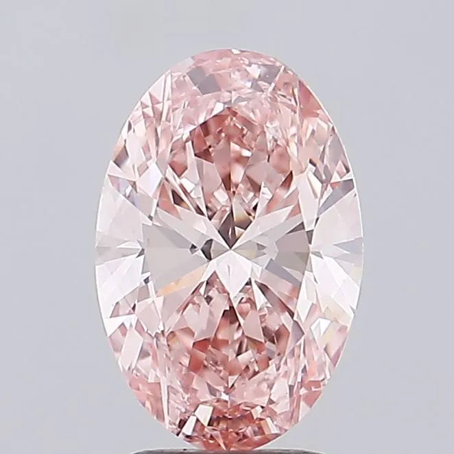 2.70ct Oval Lab Grown Diamond (Colour Fancy Vivid Pink, Clarity VVS2, IGI Certified)