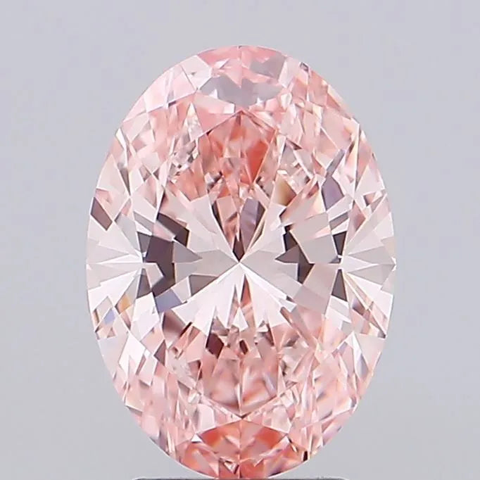3.00ct Oval Lab Grown Diamond (Colour Fancy Vivid Pink, Clarity VVS2, IGI Certified)