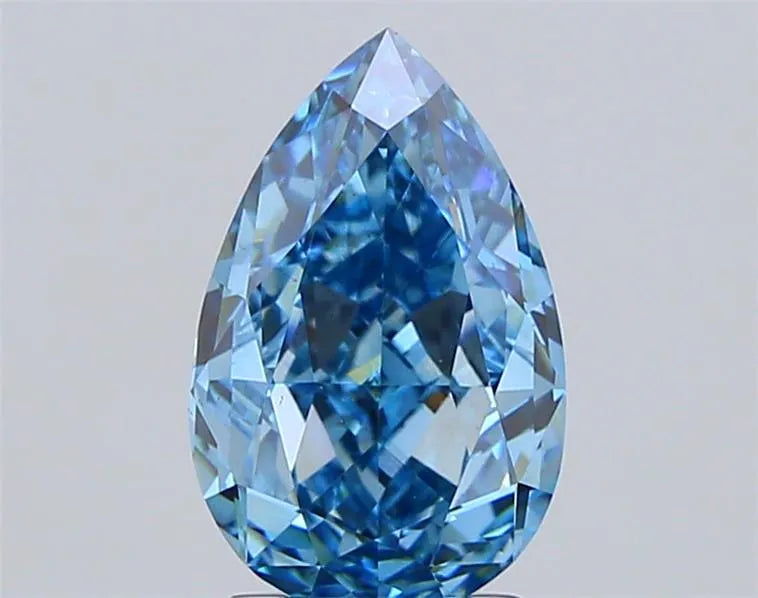 3.04ct Pear Lab Grown Diamond (Colour Fancy Vivid Blue, Clarity VS2, IGI Certified)