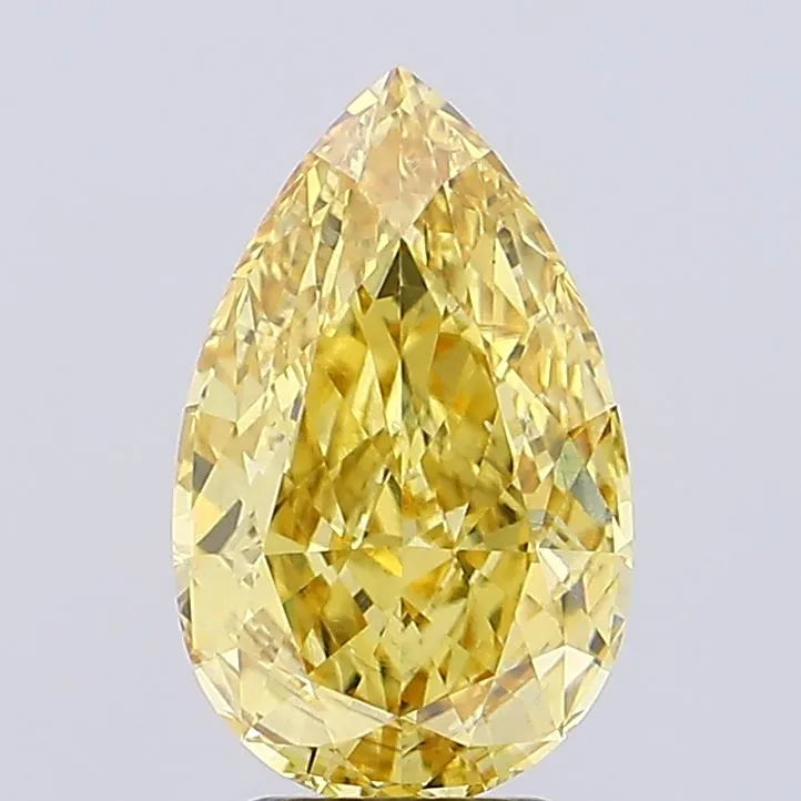 3.23ct Pear Lab Grown Diamond (Colour Fancy Vivid Yellow, Clarity VS2, IGI Certified)