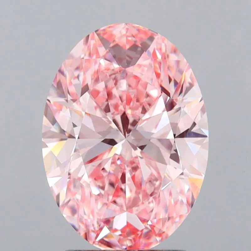 3.50ct Oval Lab Grown Diamond (Colour Fancy Vivid Pink, Clarity VS1, IGI Certified)
