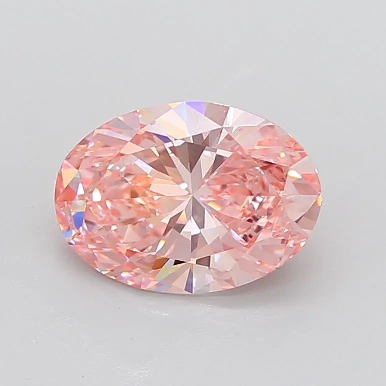 3.51ct Oval Lab Grown Diamond (Colour Fancy Vivid Pink, Clarity VVS2, IGI Certified)