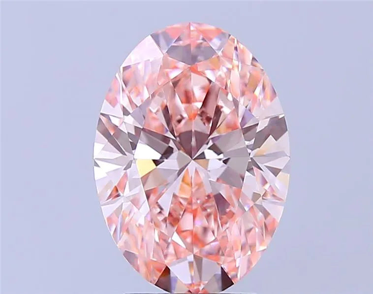 3.59ct Oval Lab Grown Diamond (Colour Fancy Intense Orangey Pink, Clarity VVS2, IGI Certified)