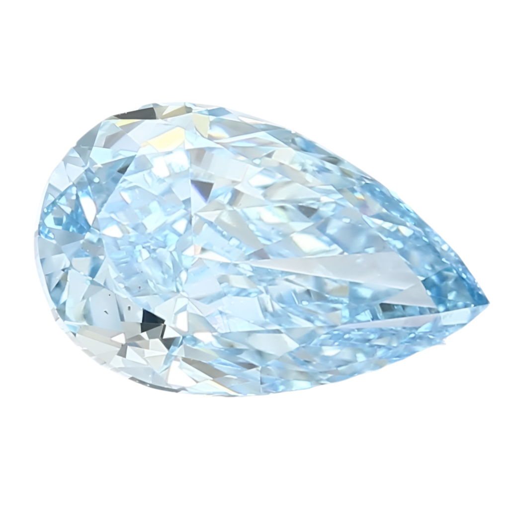 2.14ct Fancy Vivid Blue Pear Lab-Grown Diamond (VS1, Excellent Cut)