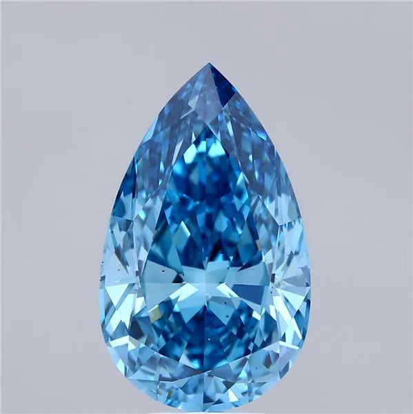 6.07ct Pear Lab Grown Diamond (Colour Fancy Vivid Blue, Clarity VS2, IGI Certified)