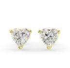 Heart Lab Grown Diamond Stud Earrings in 18K Gold | D-F VS Very Good Cut