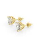 Heart Lab Grown Diamond Stud Earrings in 18K Gold | D-F VS Very Good Cut