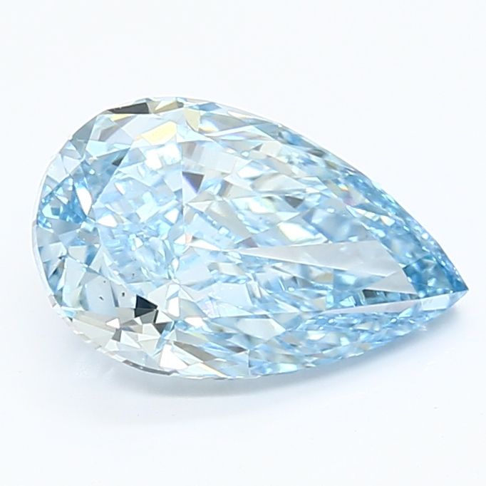 2.14ct Fancy Vivid Blue Pear Lab-Grown Diamond (VS1, Excellent Cut)