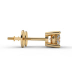 Round Lab Grown Diamond Stud Earrings in 18K Gold | D-F VS Very Good Cut