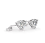 Heart Lab Grown Diamond Stud Earrings in 18K Gold | D-F VS Very Good Cut