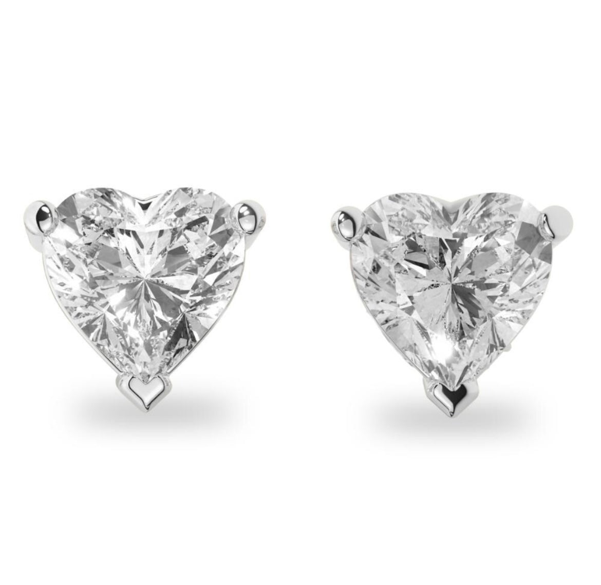 Heart Lab Grown Diamond Stud Earrings in 18K Gold | D-F VS Very Good Cut