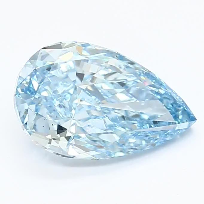 2.14ct Fancy Vivid Blue Pear Lab-Grown Diamond (VS1, Excellent Cut)